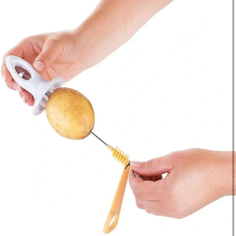 Stainless Steel Spiral Potato Cutter Manual Spiralizer Potato Twister Fry Cutter